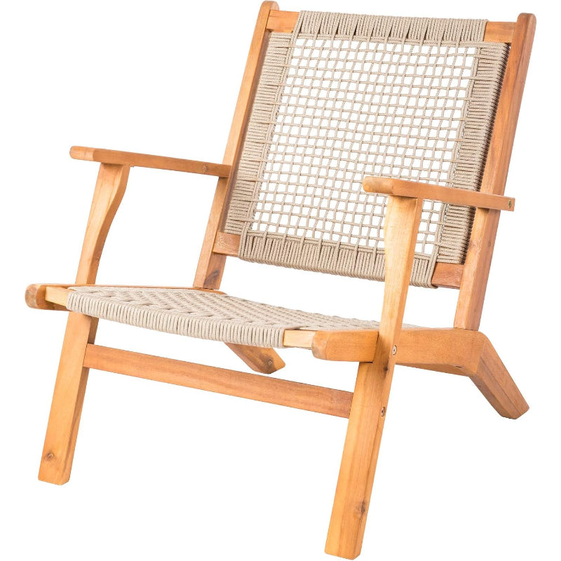 Acacia Wood Outdoor Reclining Armchair