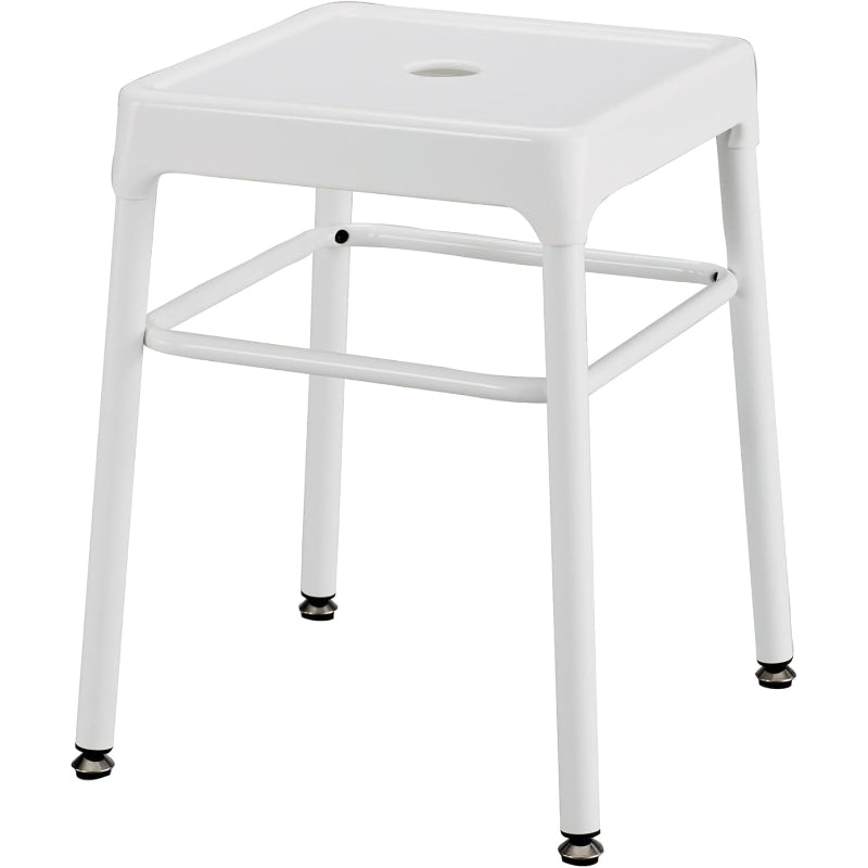 Products White Standard‑Height Steel Stool