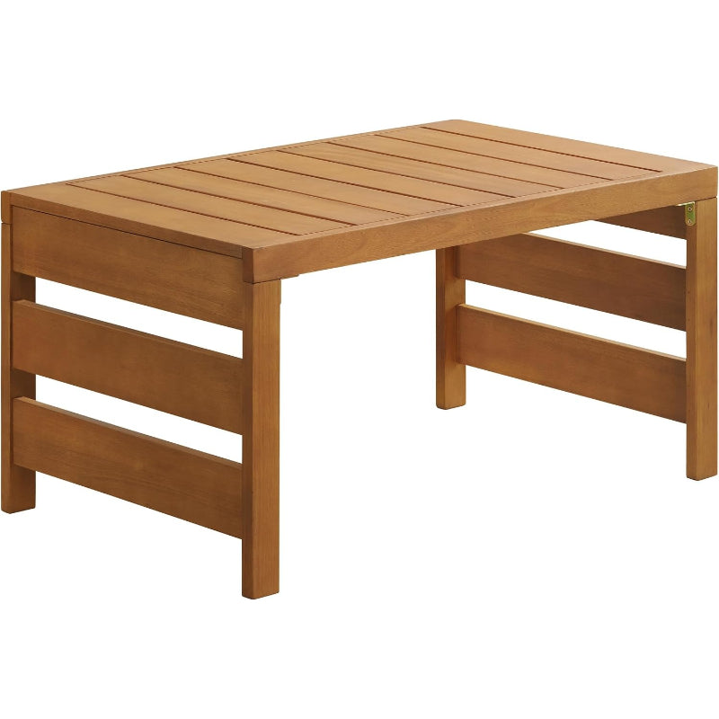 Brown Eucalyptus Wood Outdoor Coffee Table