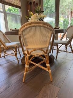White Stackable Rattan Bistro Chair
