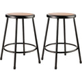 Black Steel Backless Counter Stools Set of 2, 24"