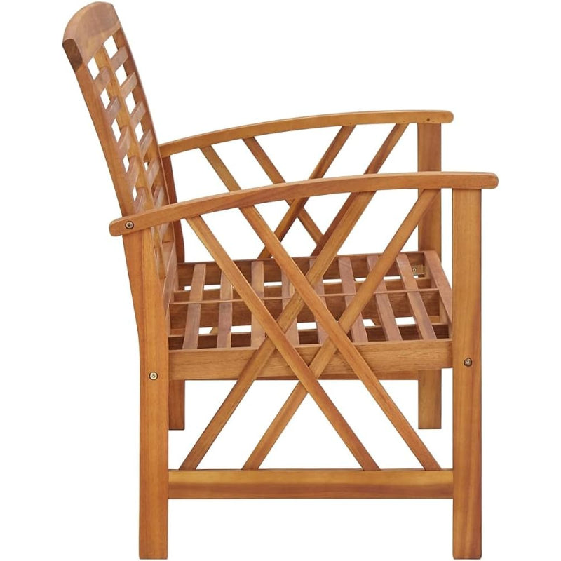 Oil‑Finished Acacia Wood Outdoor Bench, 46.9"