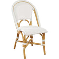 White Stackable Rattan Bistro Chair