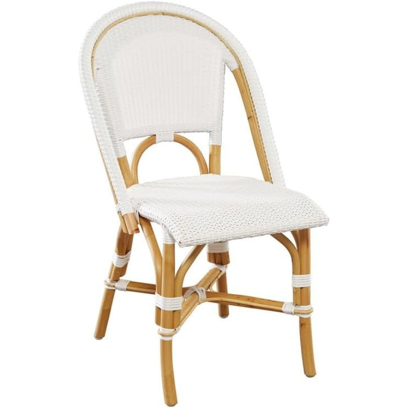 White Stackable Rattan Bistro Chair