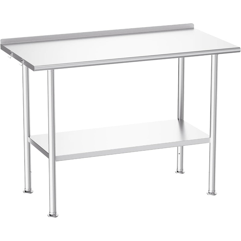 Stainless Steel Prep Table 24×48‑Inch with Backsplash
