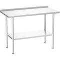 Stainless Steel Prep Table 24×48‑Inch with Backsplash