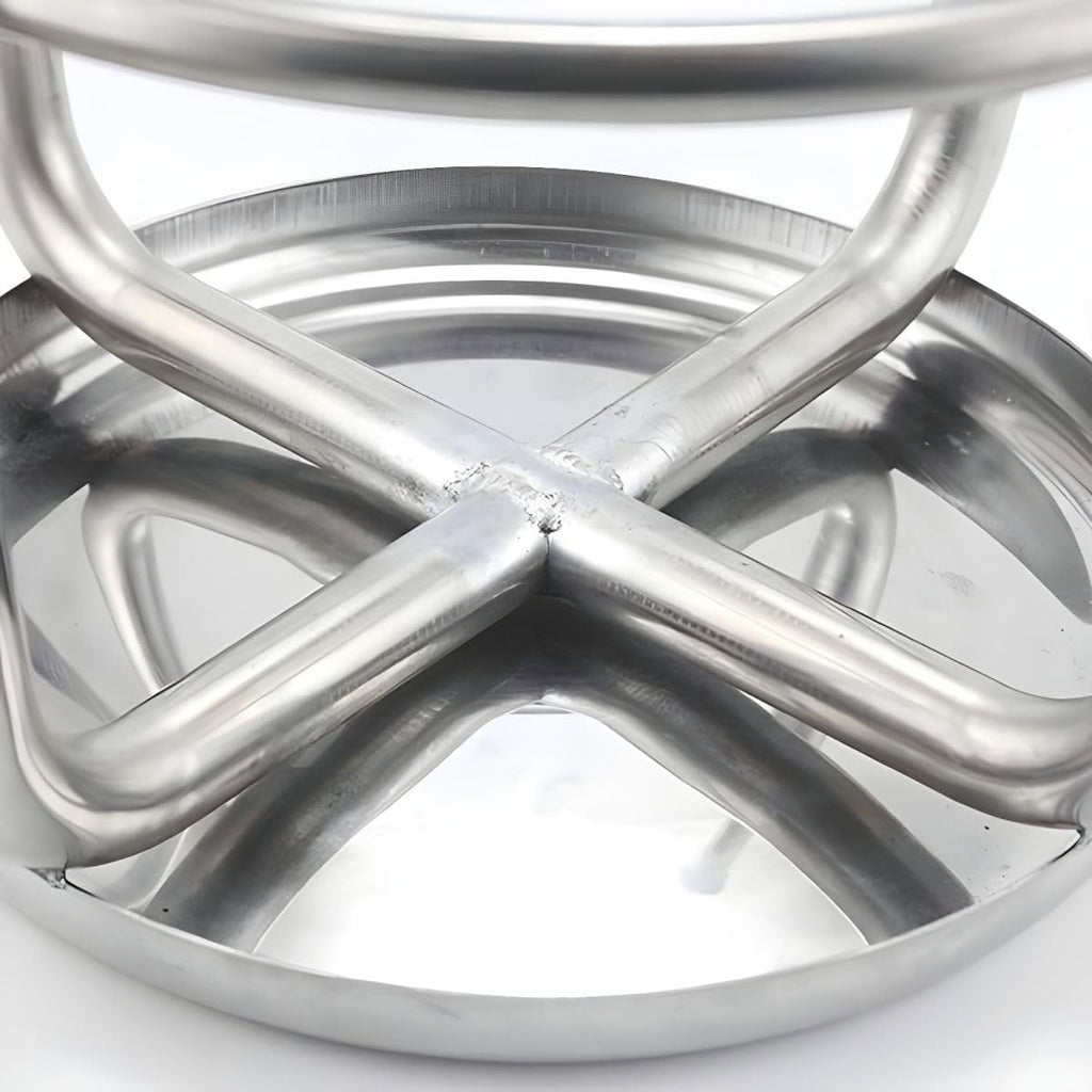 Silver Stainless‑Steel Backless Counter Stools Set of 2, 23.5"