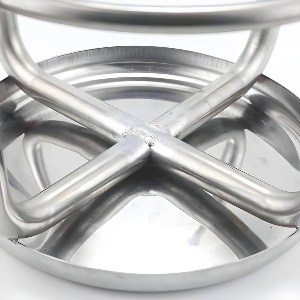 Silver Stainless‑Steel Backless Counter Stools Set of 2, 23.5"