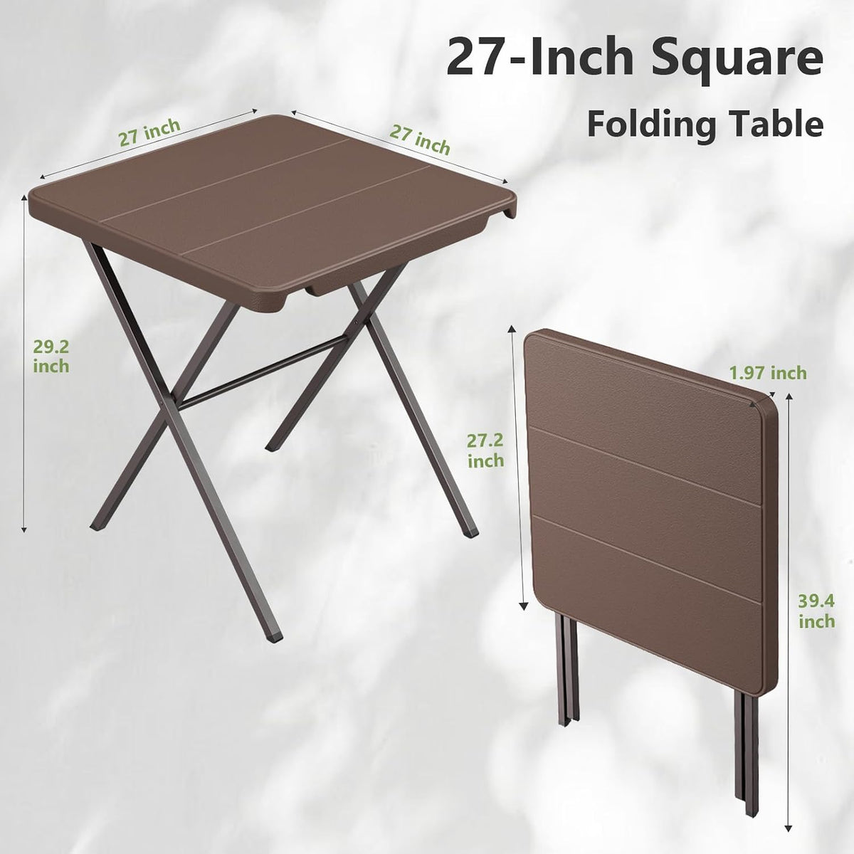 Portable Square Folding Table Heavy‑Duty Steel Frame