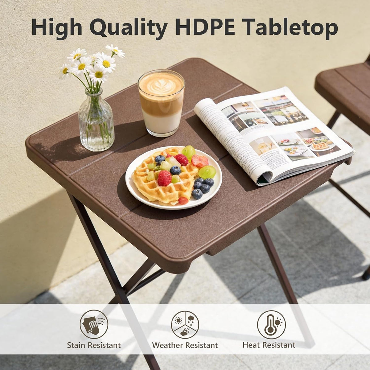 Portable Square Folding Table Heavy‑Duty Steel Frame