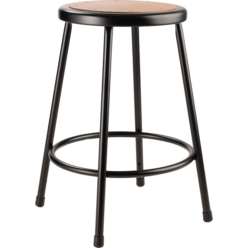 Black Steel Backless Counter Stools Set of 2, 24"