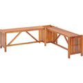 Solid Acacia Wood Garden Bench with Planter