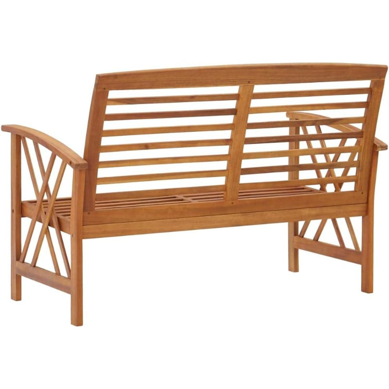 Oil‑Finished Acacia Wood Outdoor Bench, 46.9"