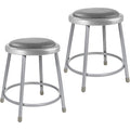 Grey‑Frame Vinyl Padded Round Stools Set of 2, 18"
