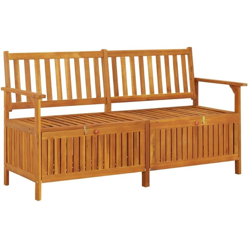 Brown Acacia Wood Indoor & Outdoor Storage Bench, 58.3"