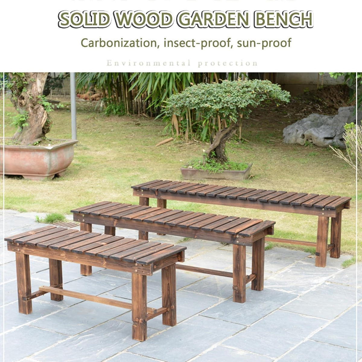 Wooden Indoor & Outdoor Bench, 59"
