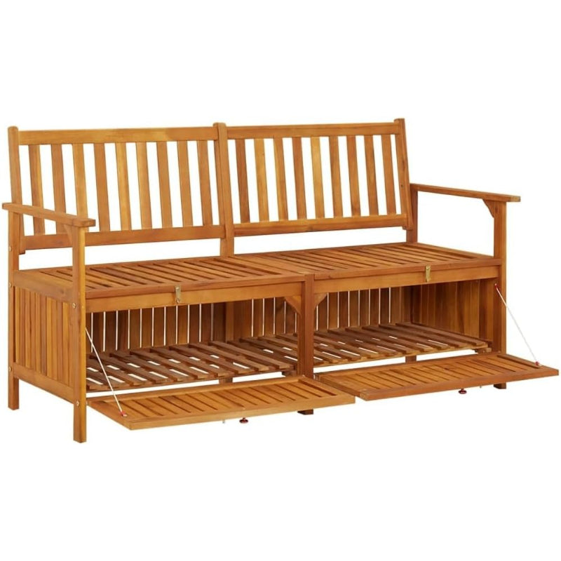 Brown Acacia Wood Indoor & Outdoor Storage Bench, 58.3"