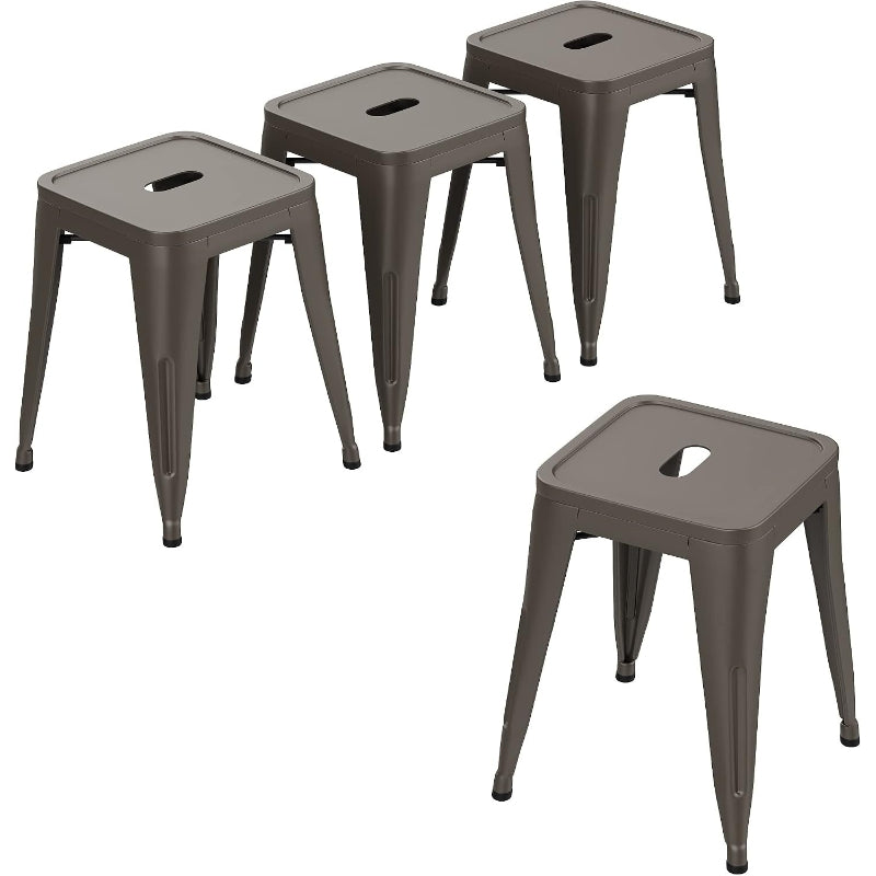 18" Metal Stools Set of 4, Indoor Outdoor