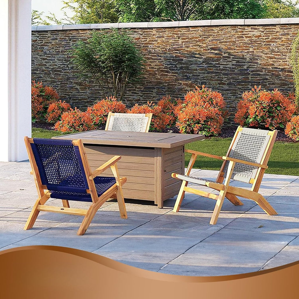 Acacia Wood Outdoor Reclining Armchair