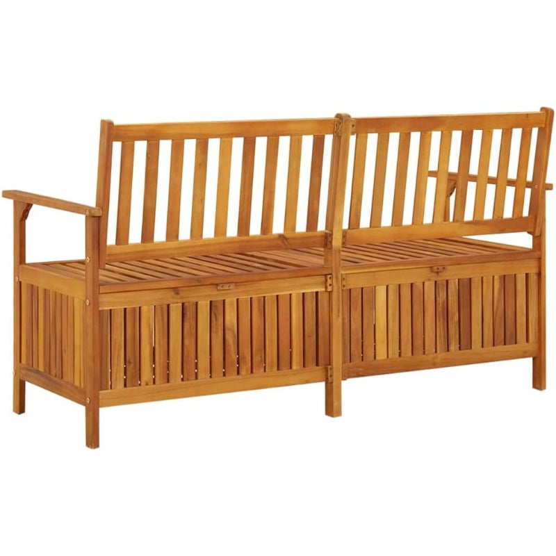 Brown Acacia Wood Indoor & Outdoor Storage Bench, 58.3"