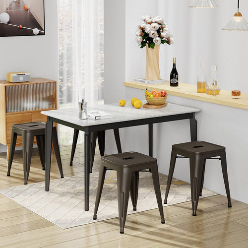 18" Metal Stools Set of 4, Indoor Outdoor