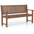 Brown Fir‑Wood 3‑Seater Outdoor Bench, 59"