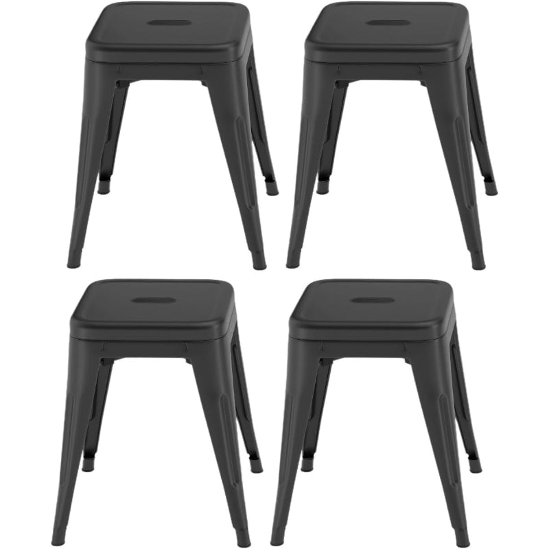 18 Inch Metal Dining Stools Set of 4,Mindnight Black