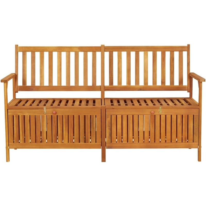 Brown Acacia Wood Indoor & Outdoor Storage Bench, 58.3"