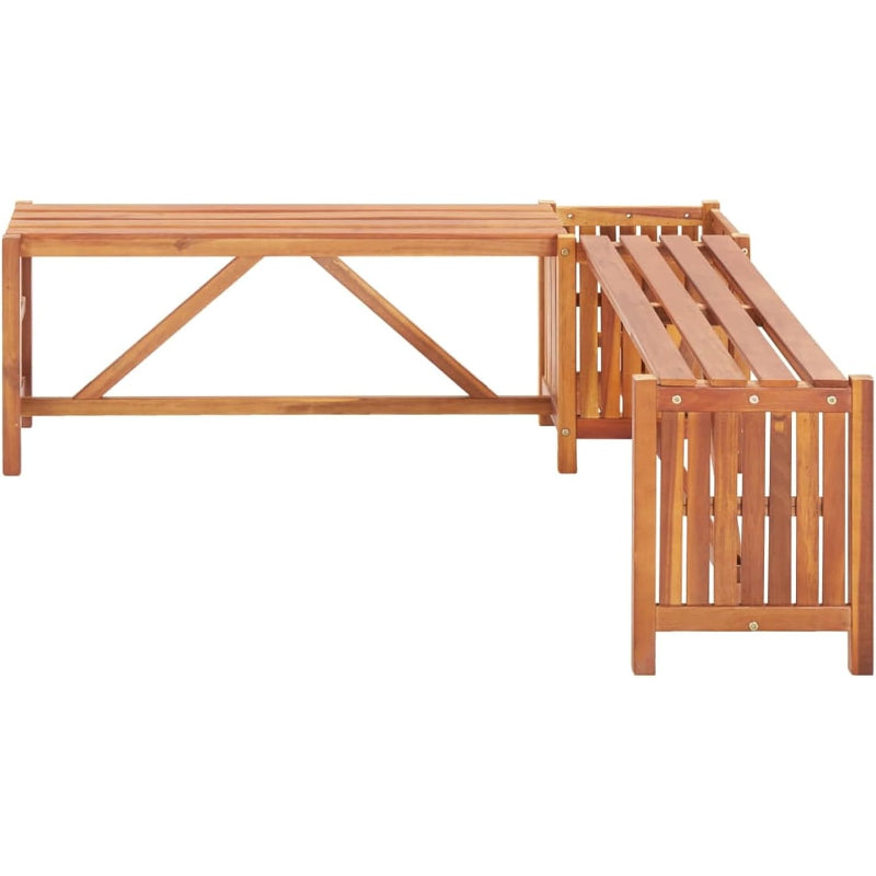 Solid Acacia Wood Garden Bench with Planter
