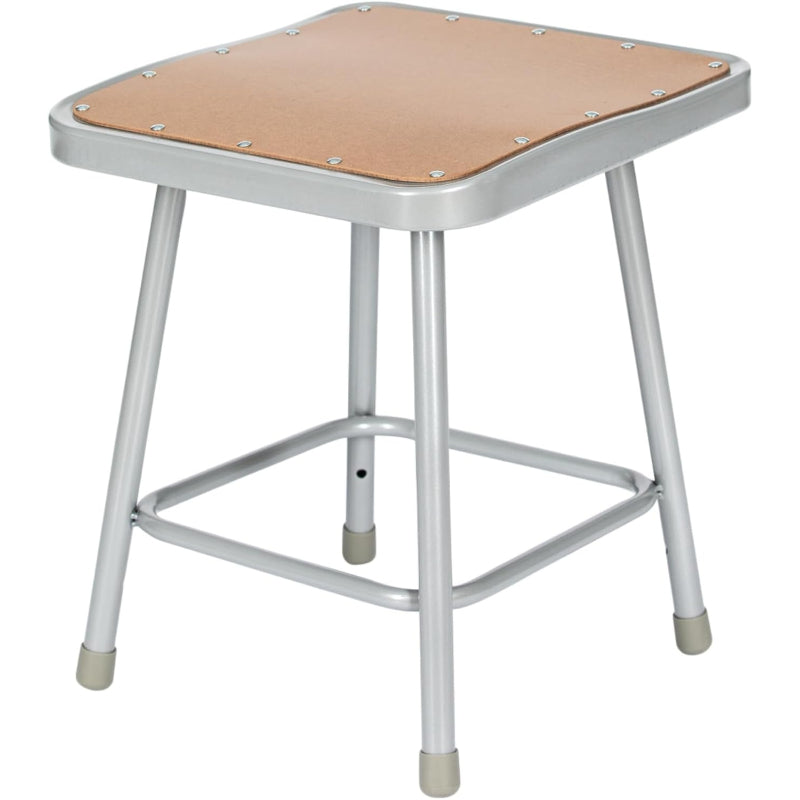 Gray‑Frame Masonite Wood Square Stools Set of 2, 18"