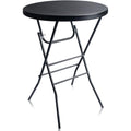 Black 32‑Inch Round Bar‑Height Folding Table