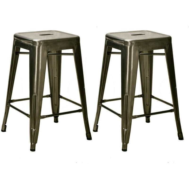 Metal Stackable Metal Counter Stools Set of 2