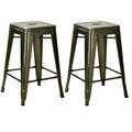 Metal Stackable Metal Counter Stools Set of 2